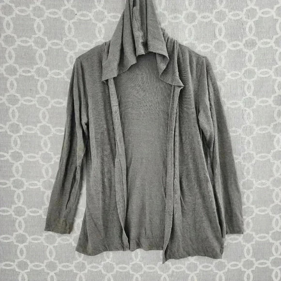 Tahari 100% Linen Open Front Hooded Women's Cardigan M - Picture 1 of 7
